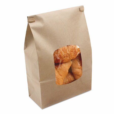 BAGCRAFT Stand Up Bakery Bag, 6 in. x 9.5 in., Natural, 500PK 300246